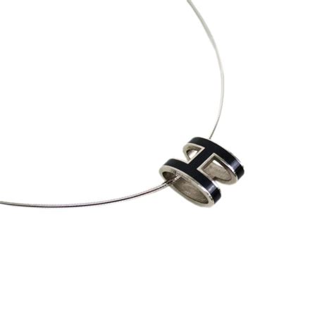 hermes black necklace